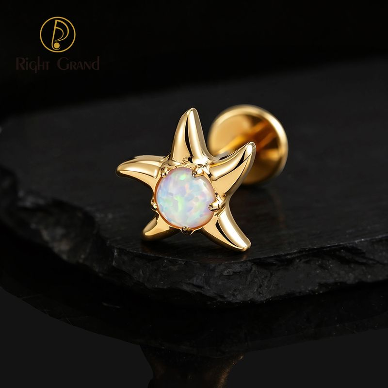 Right Grand Titanium Internal Thread CZ Double Chain Connect Ring Labret Ring 16G Flat Back Cartilage Stud Earring Conch Helix Lip Piercing Jewelry