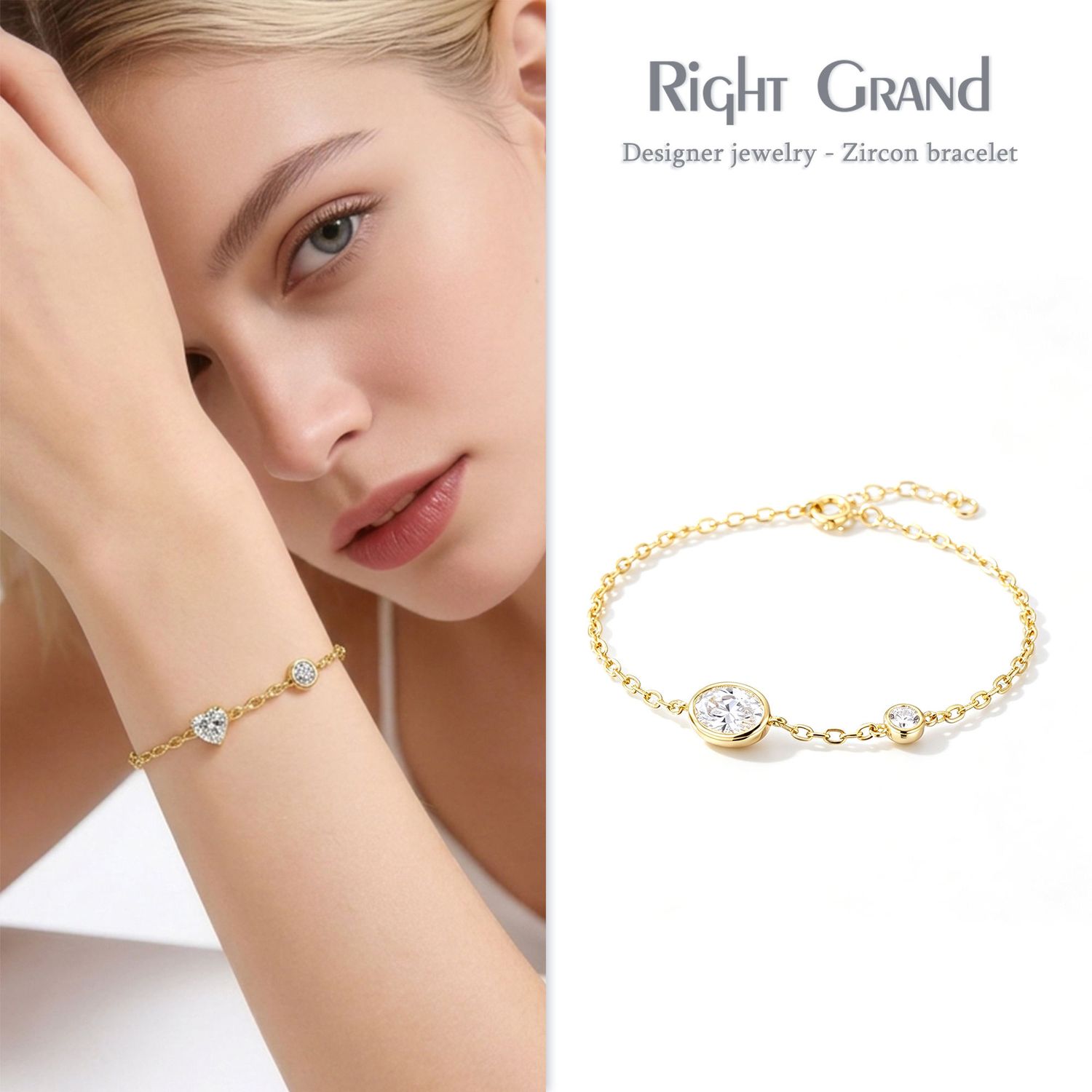 Right Grand 316L Stainless Steel CZ Charm Snake Chain O Chain Jewelry Set Bracelet Necklace Designer Jewelry Set Fashion Accessories