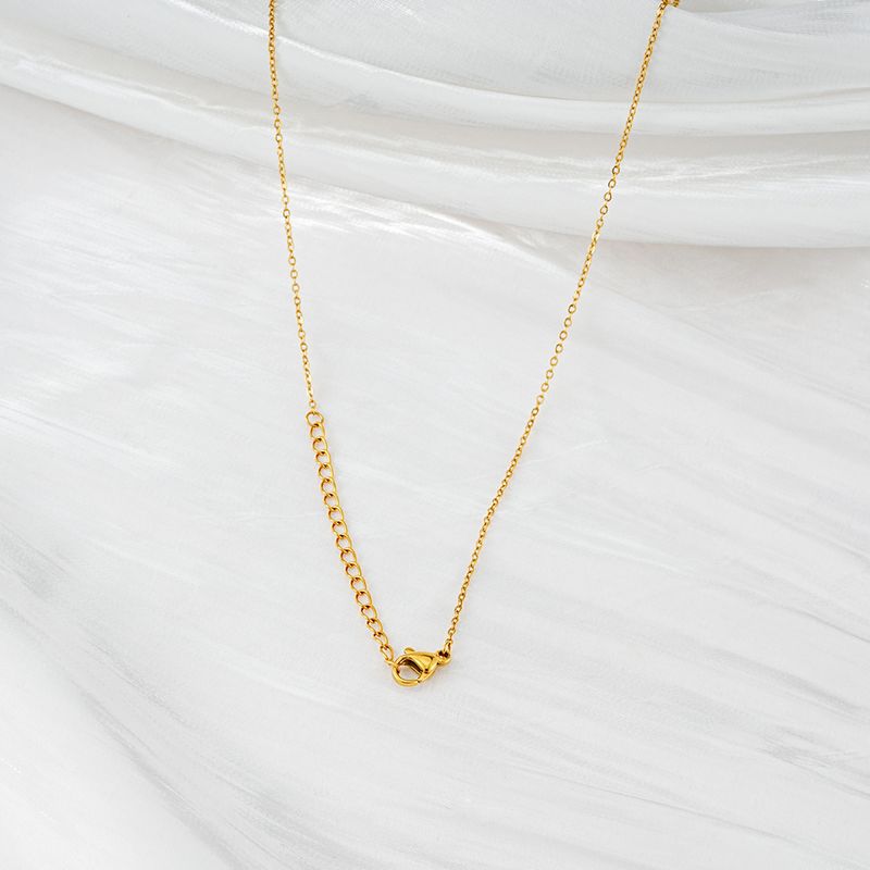 Right Grand Jewelry Gold Plated Letter Pendant Stainless Steel Necklace
