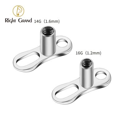 Right Grand Implant Grade ASTM F136 Titanium Mirror Polish Dermal Anchor Base