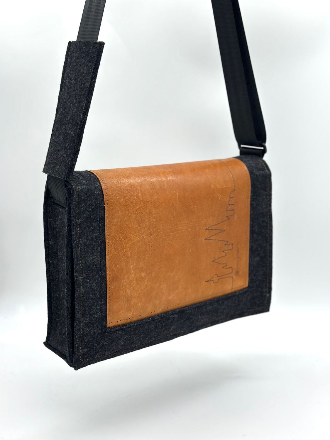 Messenger Bag 'Die Stylische' - XL / anthrazit
