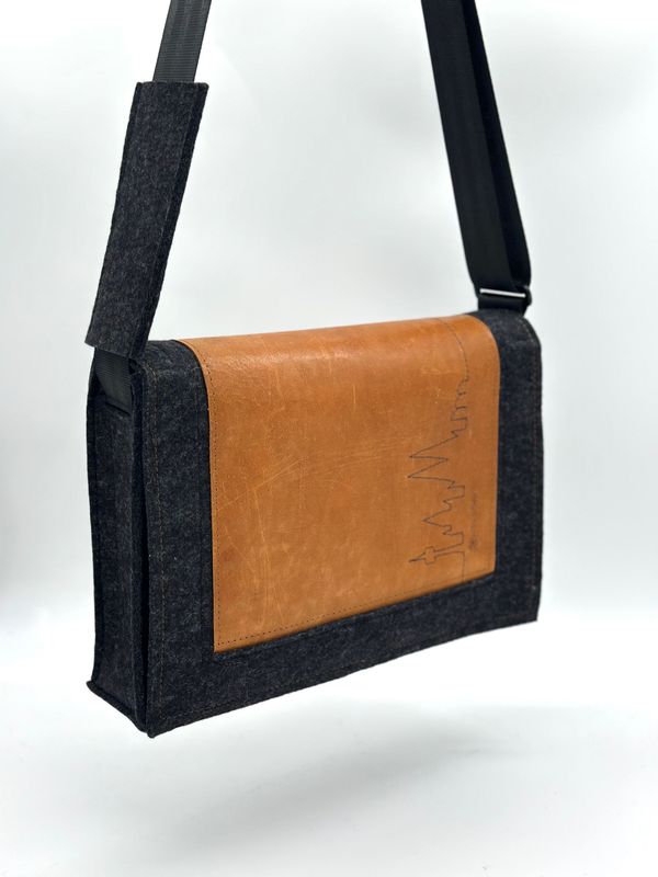 Messenger Bag 'Die Stylische' - XL / anthrazit Messenger Bag 'Die Stylische' - XL / anthrazit
