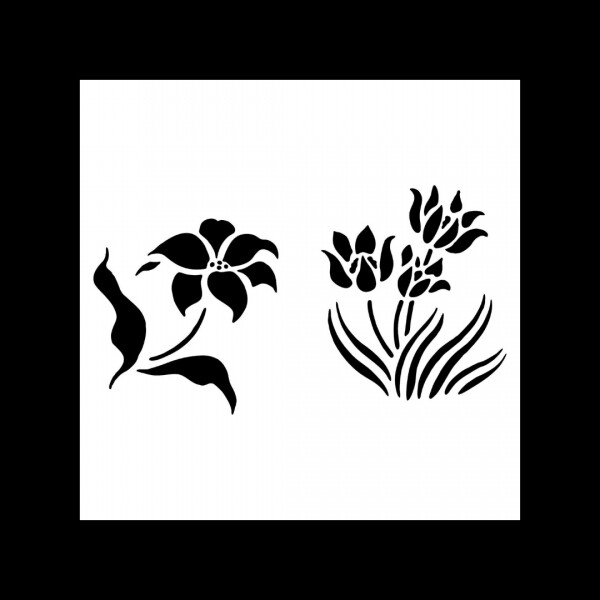 FS111 Floral Garden Stencil