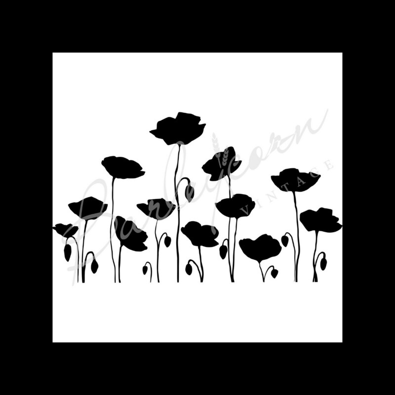 D10 Poppy Field Stencil