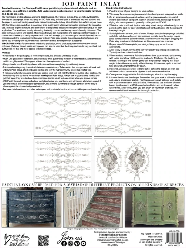 Iron Orchid Designs - Trompe L’Oeil Laurel Decor Oaint Inlay