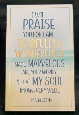 Fearfully and Wonderfully Made Wall Plaque