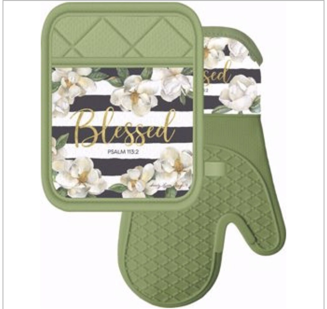 Blessed Oven Mitt and Pot Holder
