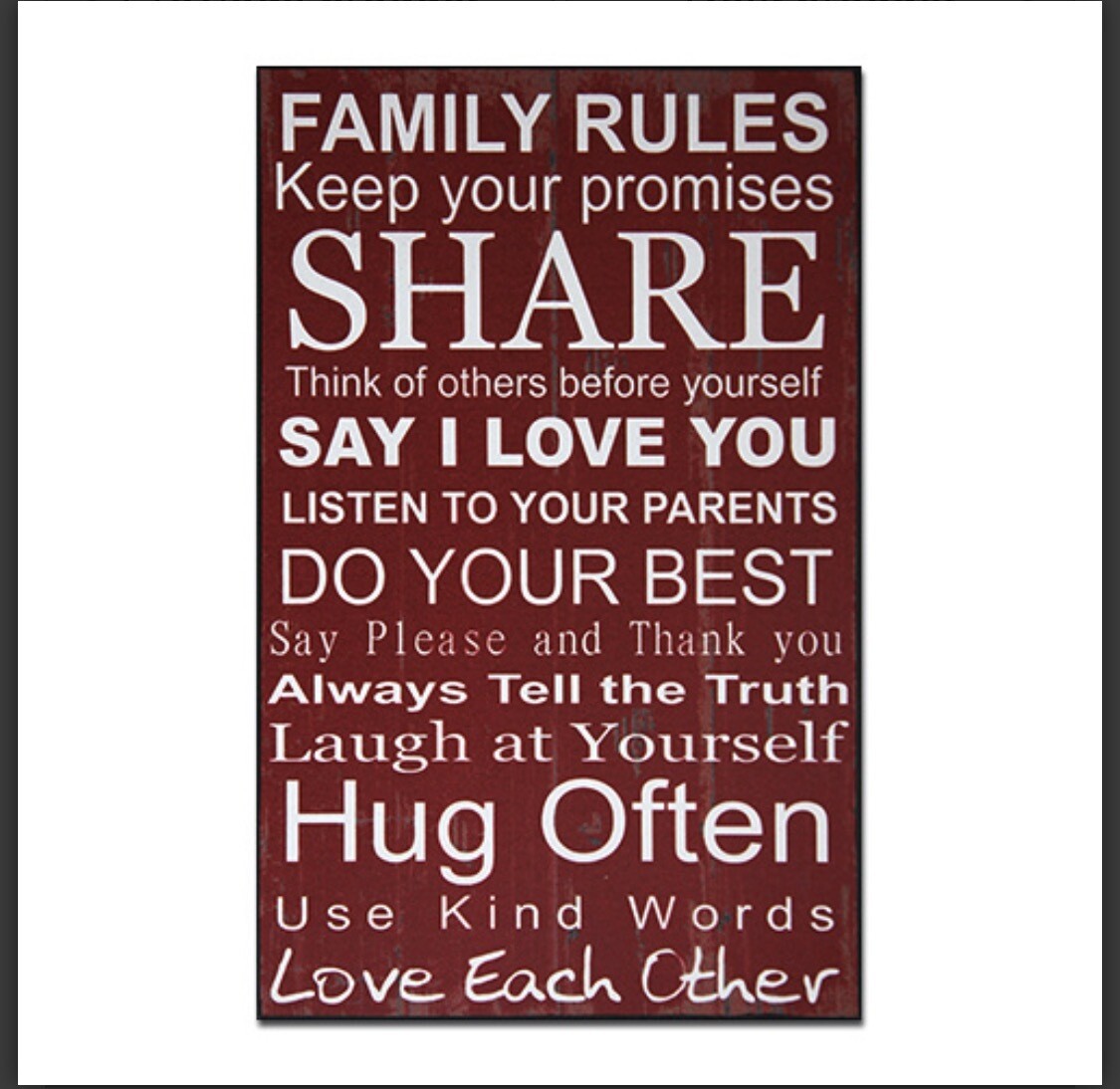 Family Rules Wall Plaque