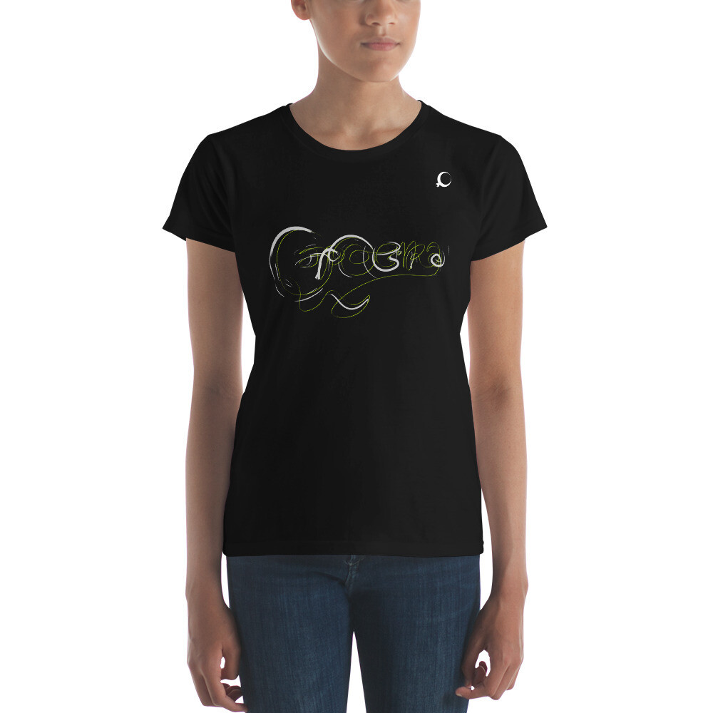 Women's short sleeve t-shirt, Color: Black, Size: S