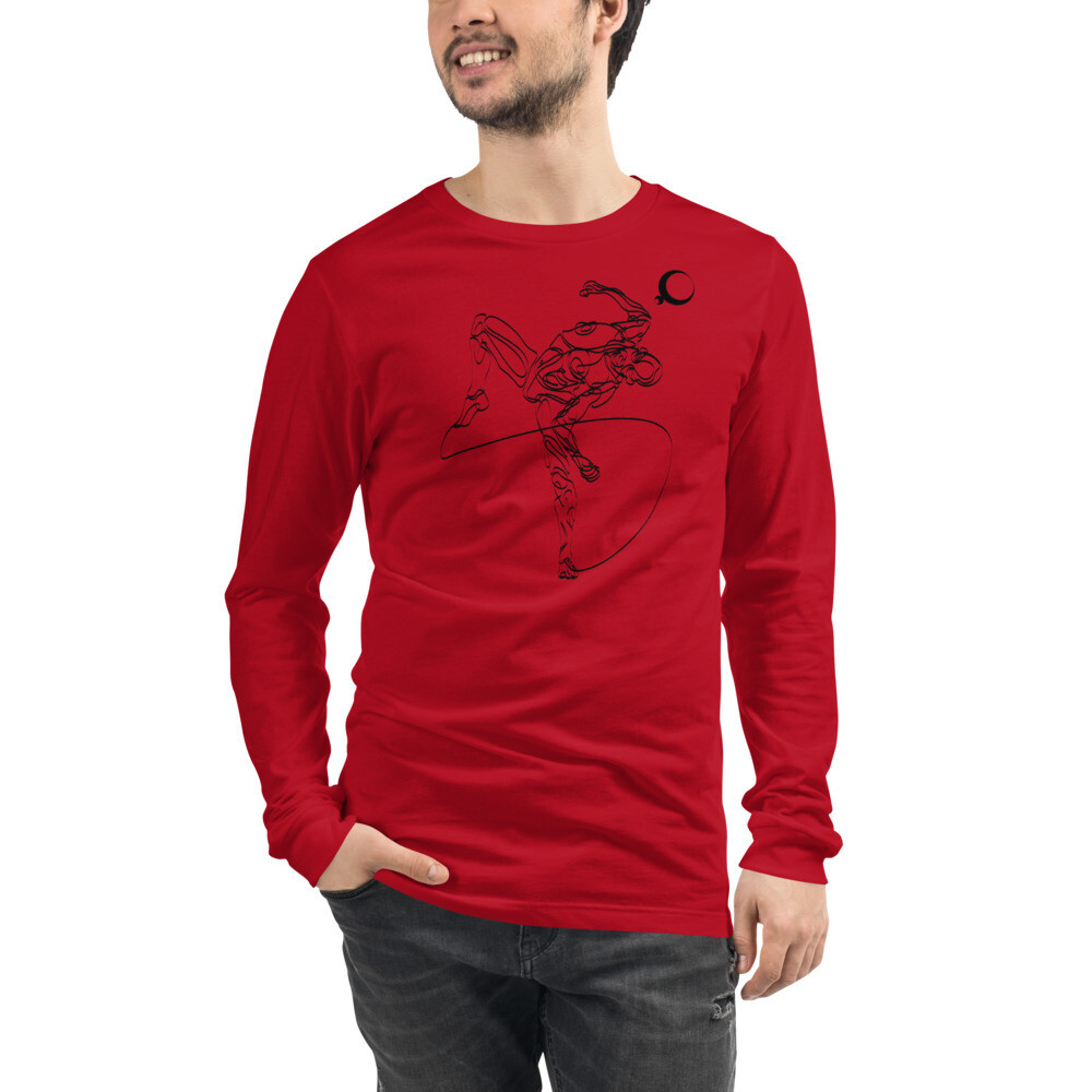 Unisex Long Sleeve Tee, Color: Red, Size: XS
