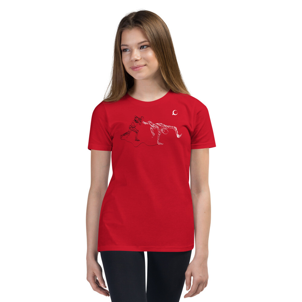 Youth Short Sleeve T-Shirt, Color: Red, Size: S