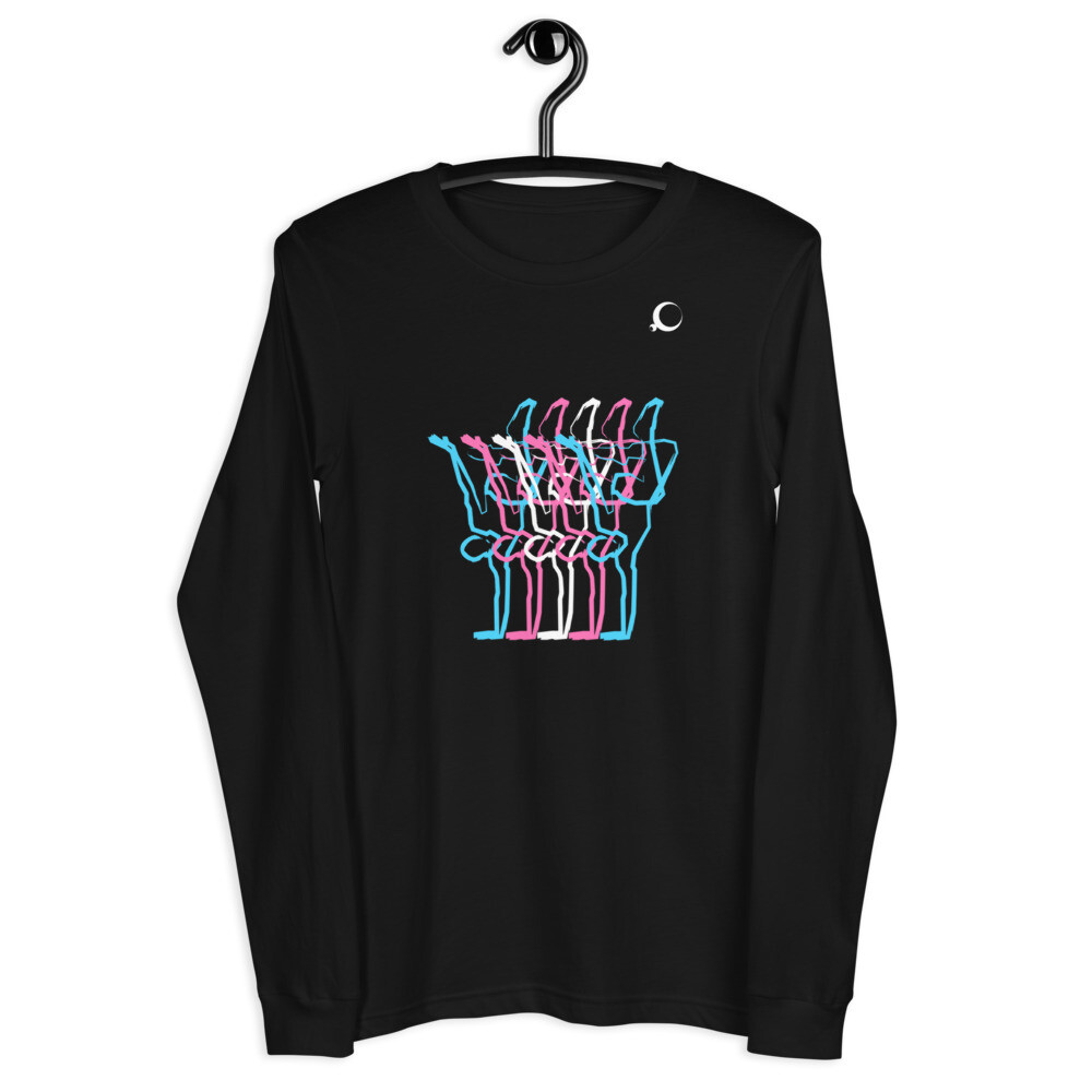 Unisex Long Sleeve Tee, Color: Black, Size: XS