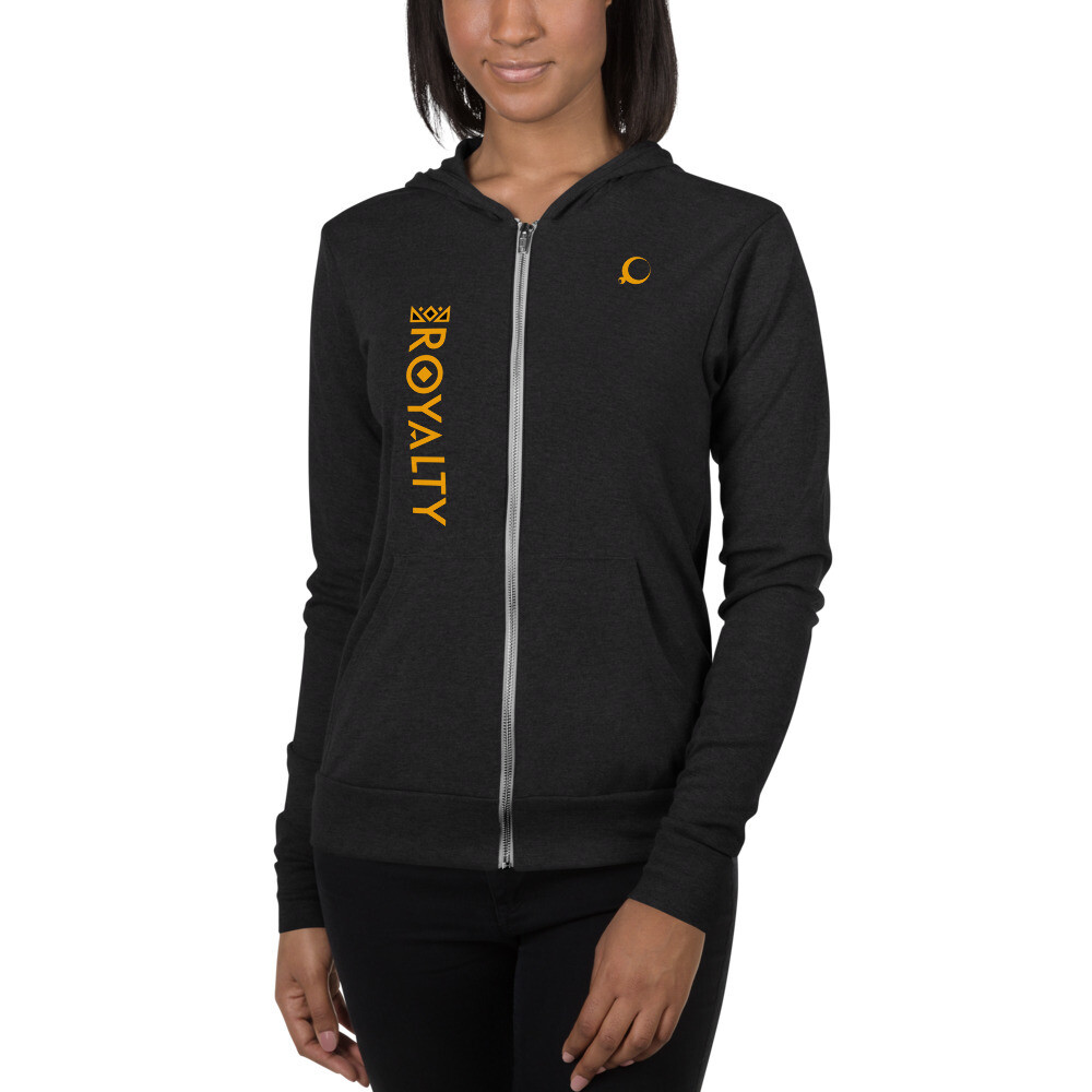 Unisex zip hoodie, Color: Charcoal Black Triblend, Size: XS