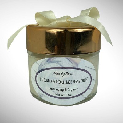 &quot;Kiss my Face &amp; Neck&quot; Organic Vegan Luxurious Face, Neck &amp; Decolletage Shea Butter Anti-Aging Cream 3 oz.