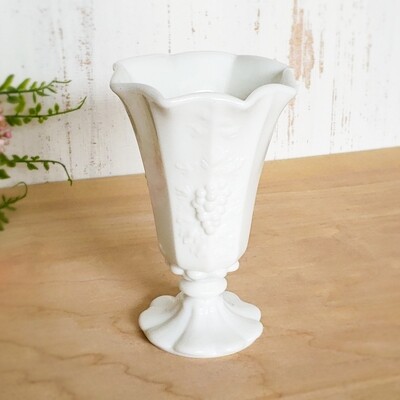 Vintage Westmoreland Milk Glass Vase, Grapevine Pattern