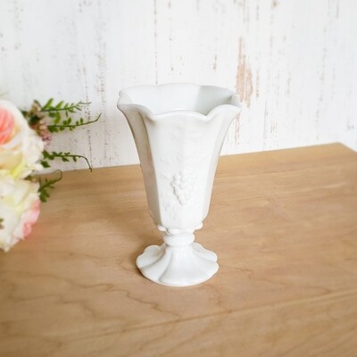Vintage Westmoreland Milk Glass Vase, Grapevine Pattern
