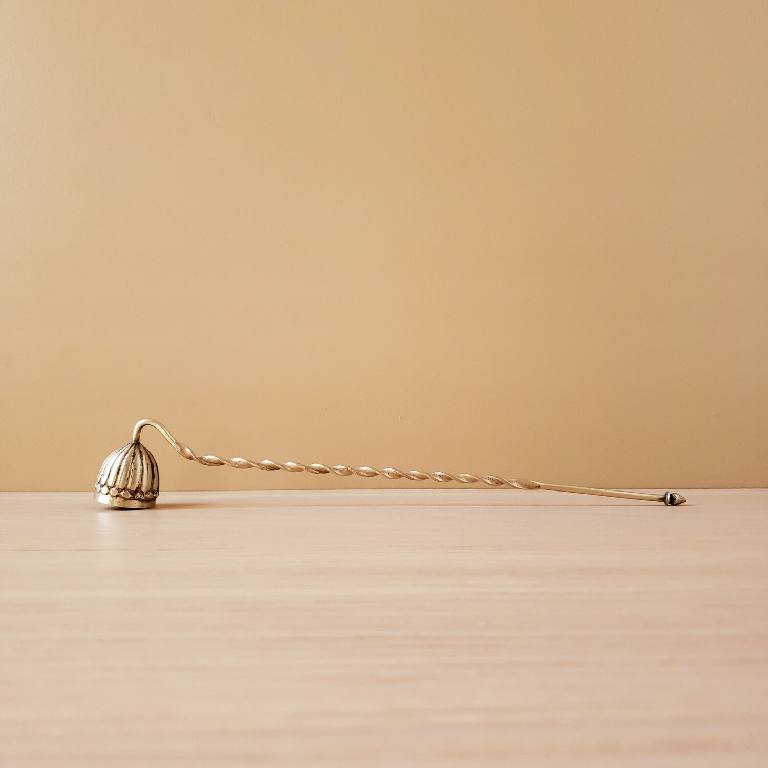 Vintage Solid Brass Swirl Candle Snuffer | Scalloped
