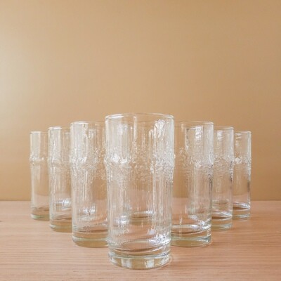 Set of Eight (8) Vintage 'Iittala Niva' Style Tumblers | Mid-Century Drinkware Set
