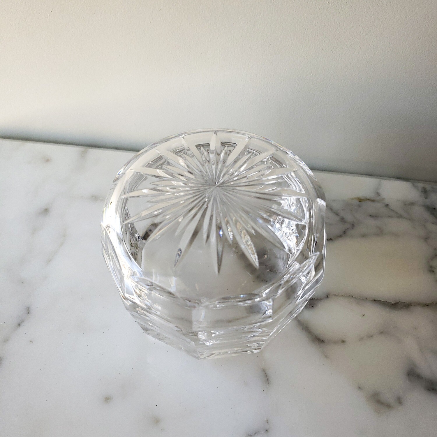 Vintage Atlantis Decagonal Crystal Jar w/ Lid