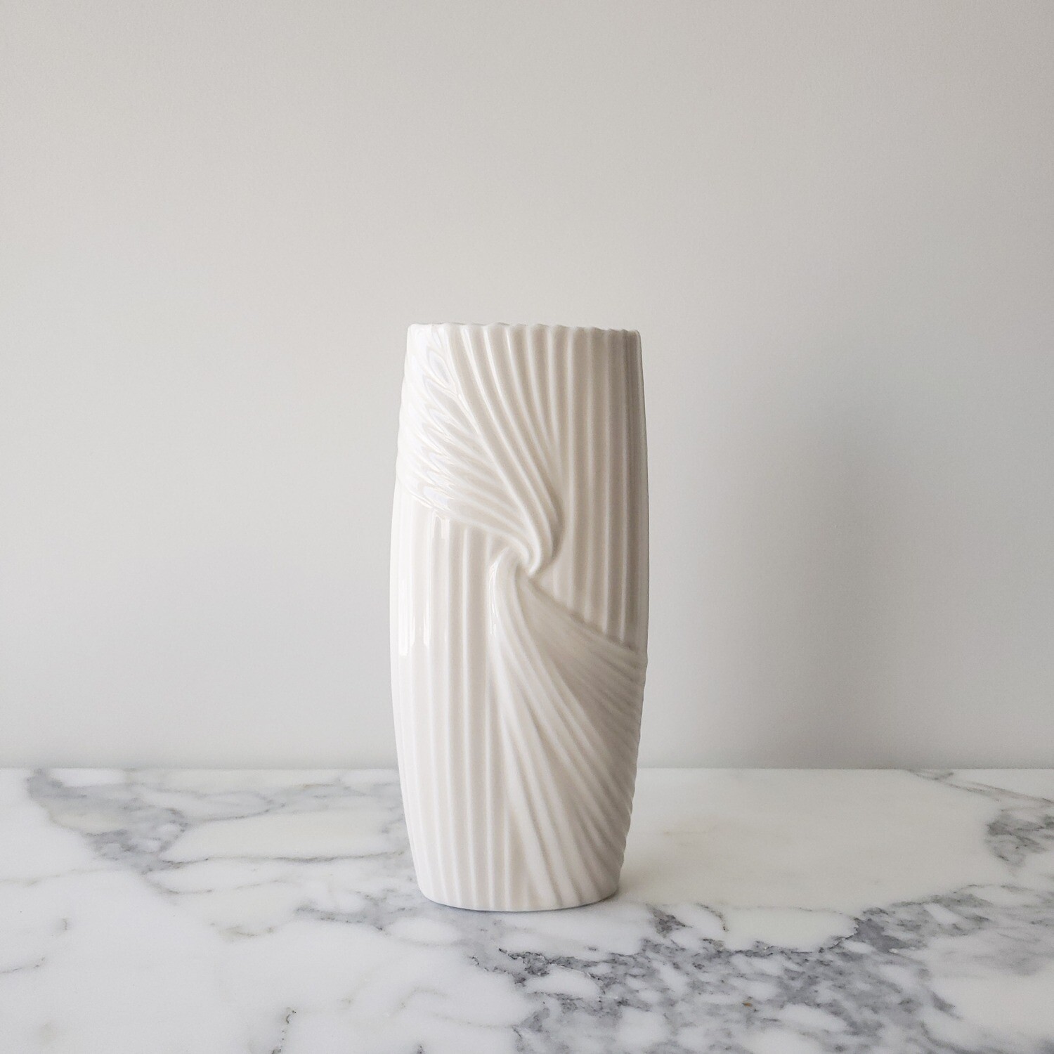 Vintage Avon Fluted Porcelain Twisted Knot Vase