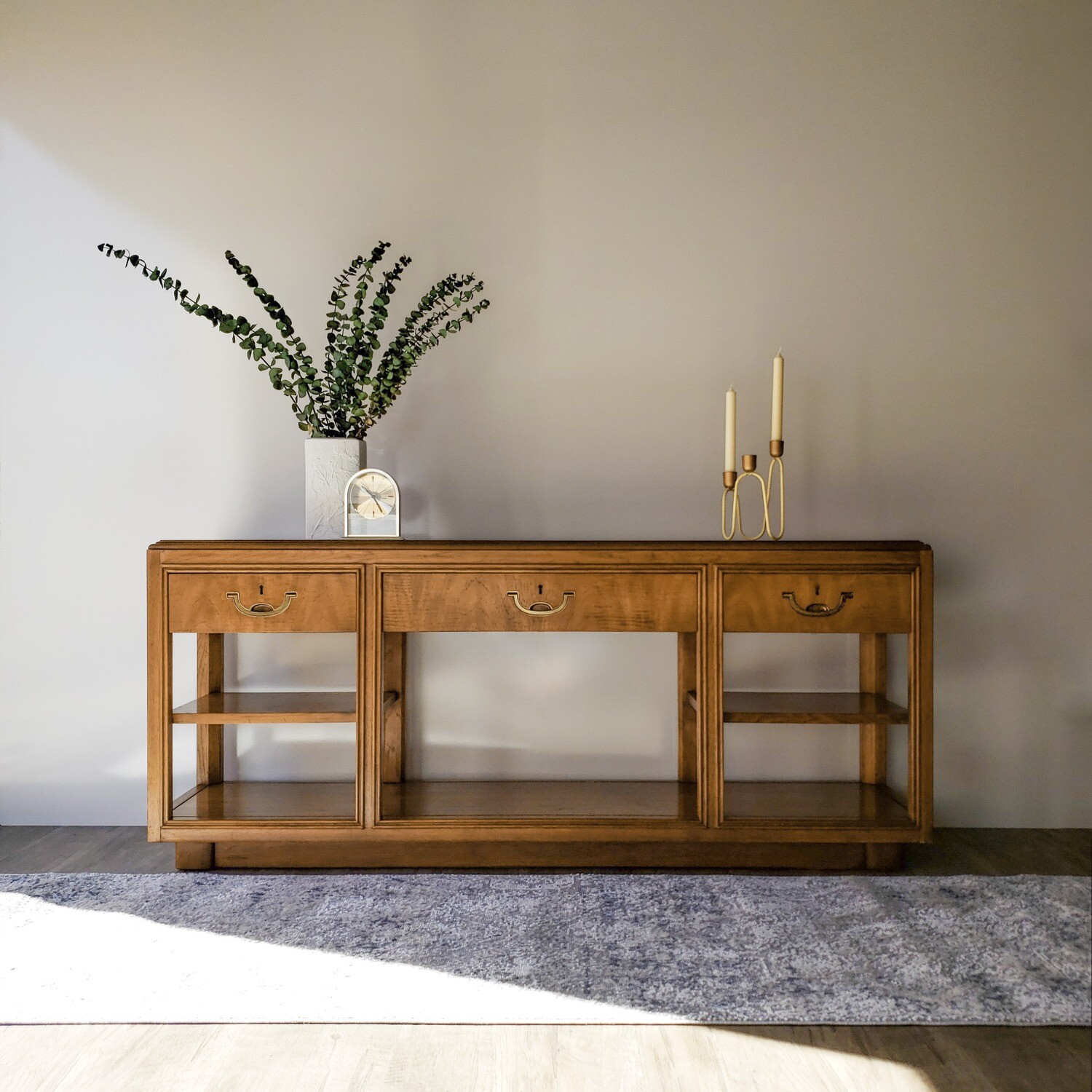 Vintage Drexel Accolade Collection Campaign Style Console Table