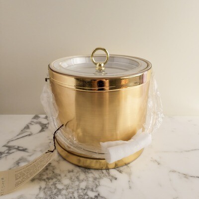Vintage Gold Tone Georges Briard Ice Bucket w/ Lucite Lid &amp; Handle | New Vintage