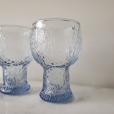 Vintage Set of (4) Indiana Glass Glacier Blue Mist Water Goblets