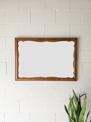 Vintage Mid-Century Ethan Allen American Traditional Solid Maple Framed Rectangular Wall Hanging Mirror