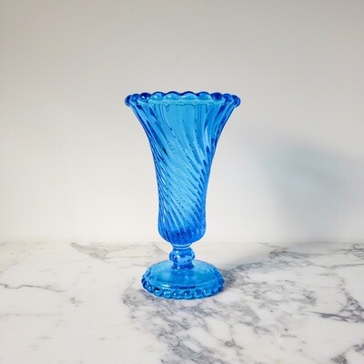 Vintage Westmoreland Blue Swirl and Ball Vase | Collectible