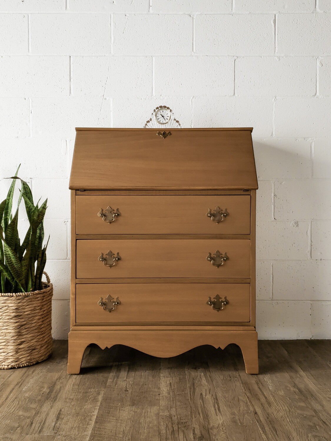 Vintage Mid-Century Secretary Desk w/ 3 Drawers