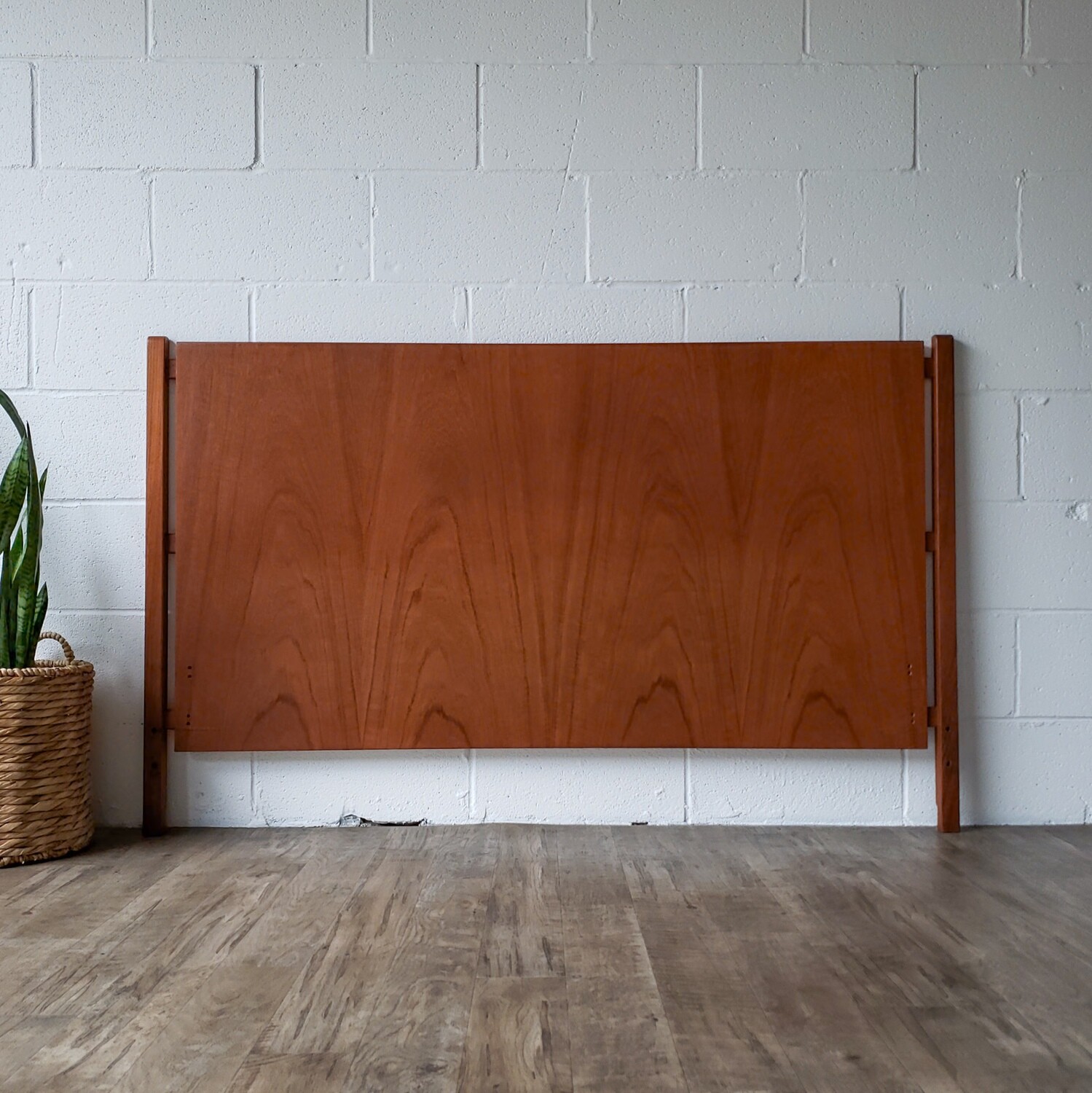 Vintage Danish Modern Style Teak Full Headboard