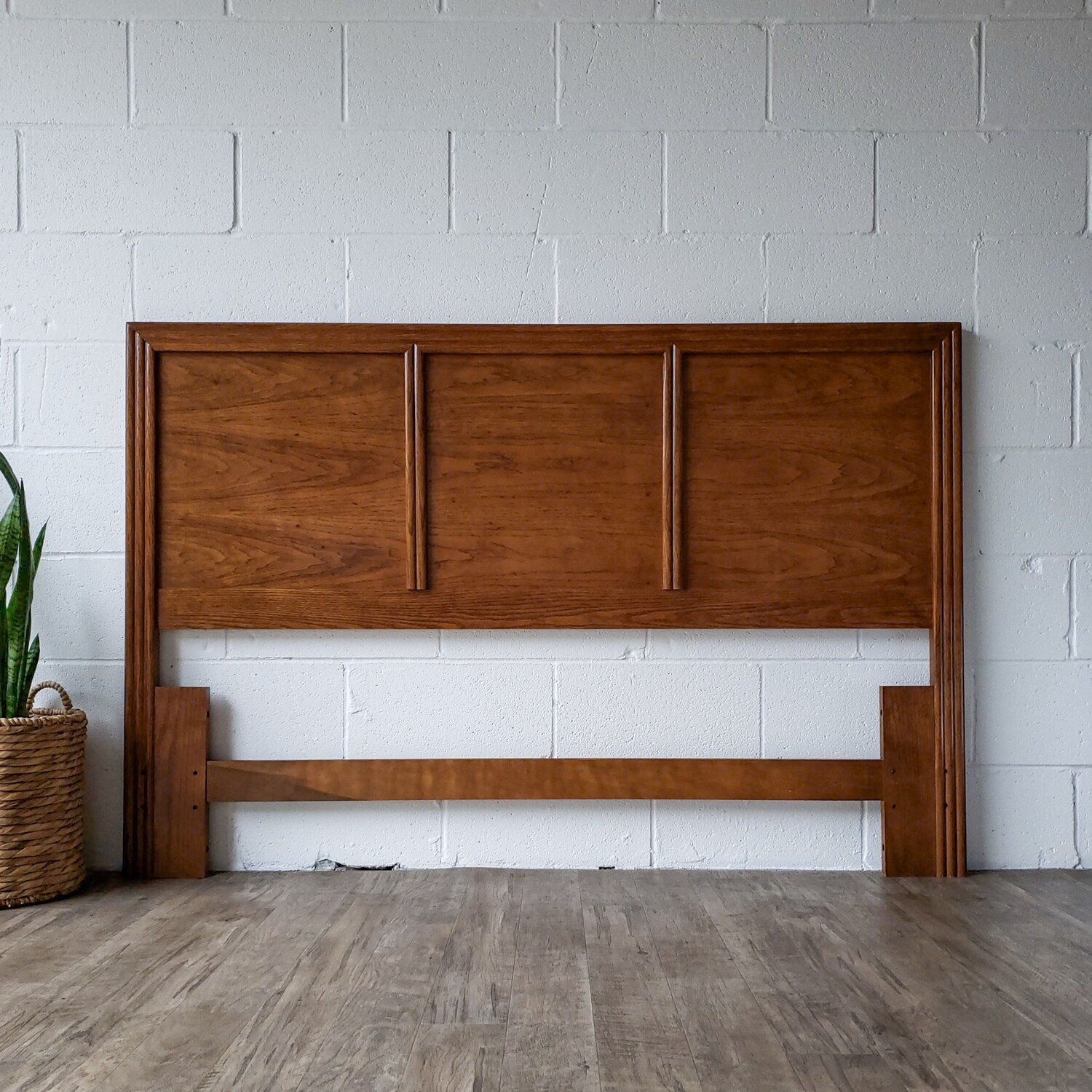 Vintage Solid Wood Fluted Full / Queen Headboard