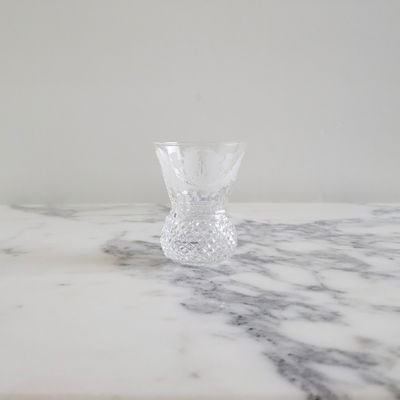 Vintage Signed Edinburgh Crystal Thistle (Cut) 2 1/2" Glass