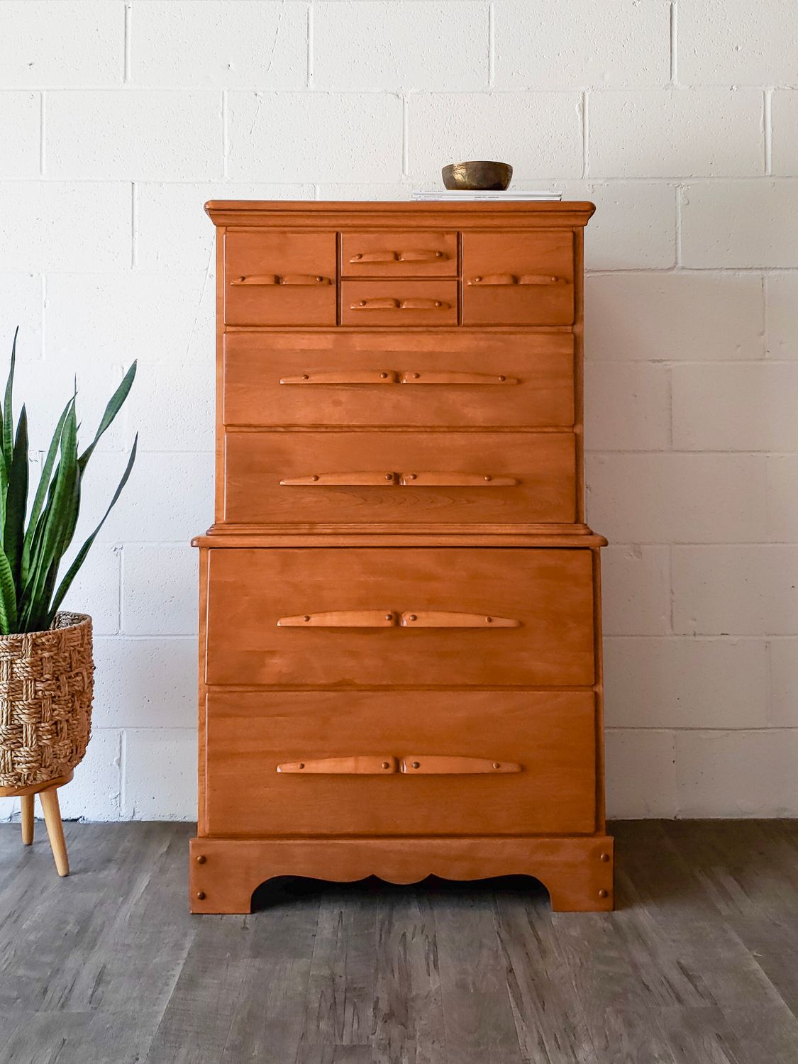 Vintage Maple 5-Drawer Chest | Tallboy