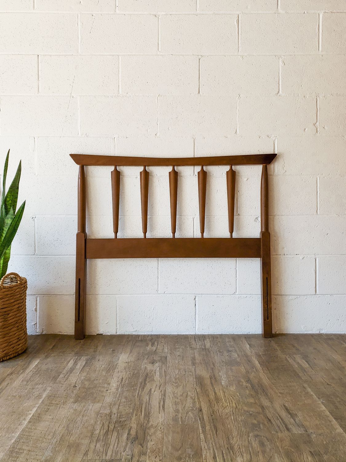 Vintage Mid-Century Modern Walnut Twin Headboard