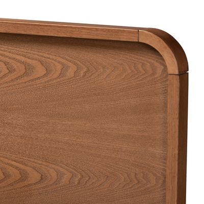 Mailene Mid-Century Modern Style Walnut Brown Finished Wood Full Size Headboard by Baxton Studio
