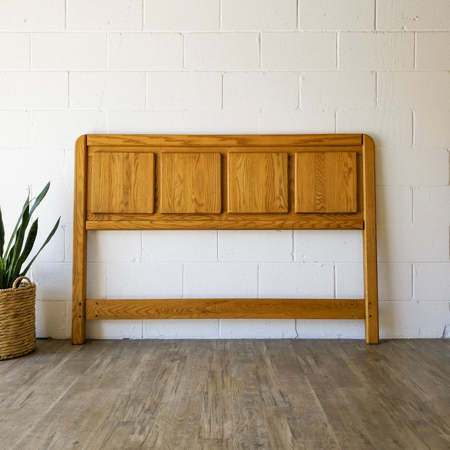 Vintage Solid Oak Full / Queen Headboard by Keller