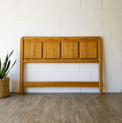 Vintage Solid Oak Full / Queen Headboard by Keller