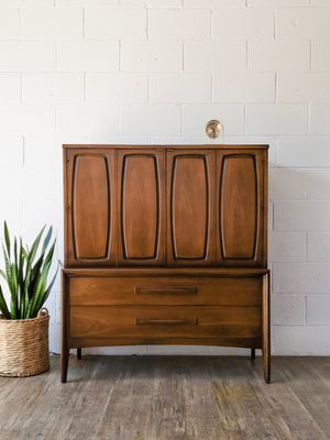 Vintage Mid-Century Modern Broyhill Emphasis Walnut Gentleman's Chest | Armoire | Consignment
