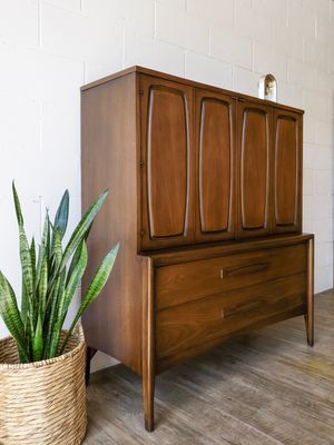 Vintage Mid-Century Modern Broyhill Emphasis Walnut Gentleman's Chest | Armoire | Consignment