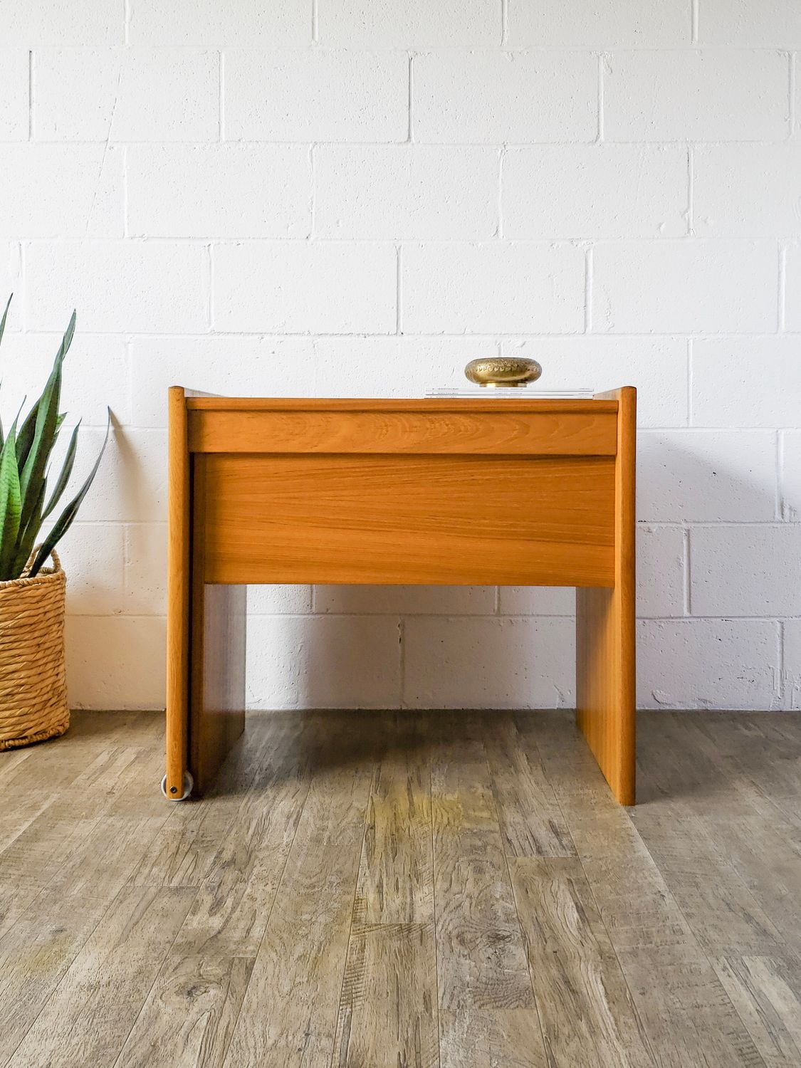 Vintage Danish Modern Teak Extendable File Cabinet | Entry Table | Console