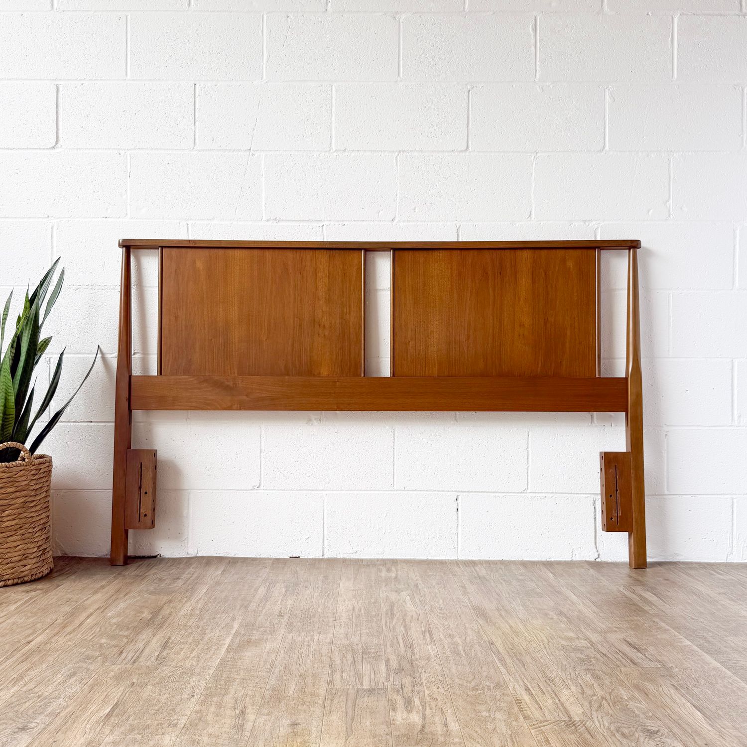 Vintage Mid-Century Modern Walnut Queen Headboard