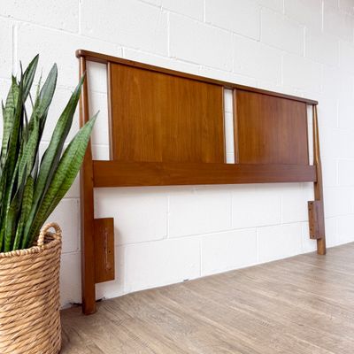 Vintage Mid-Century Modern Walnut Queen Headboard