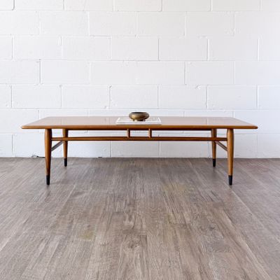 Vintage Mid-Century Modern Lane Acclaim Walnut &amp; Ash Coffee Table by Andre Bus | Circa 1965