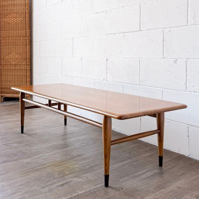 Vintage Mid-Century Modern Lane Acclaim Walnut &amp; Ash Coffee Table by Andre Bus | Circa 1965