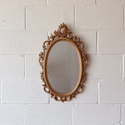 Vintage Syroco Ornate Gold Tone Rococo Style Mirror | Made in USA