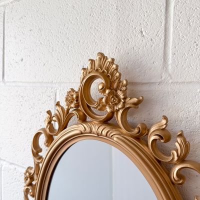 Vintage Syroco Ornate Gold Tone Rococo Style Mirror | Made in USA