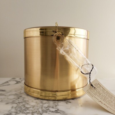 Vintage Gold Tone Georges Briard Ice Bucket w/ Lucite Lid &amp; Handle | New Vintage