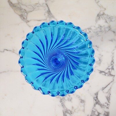 Vintage Westmoreland Blue Swirl and Ball Vase | Collectible