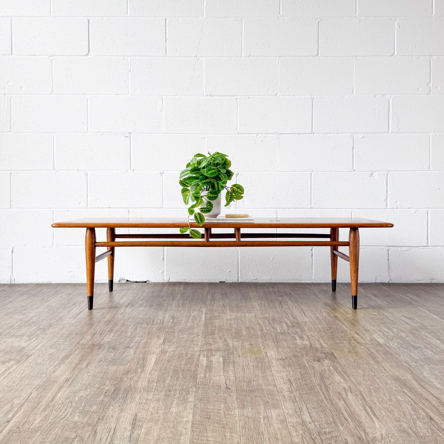 Vintage Mid-Century Modern Lane Acclaim Walnut &amp; Ash Coffee Table by Andre Bus | Refinishing Available
